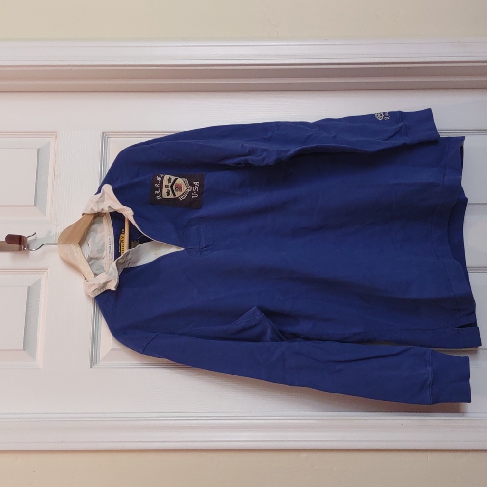 Men's blue Rugby Long sleeve Ralph Lauren size XXL.